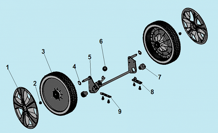 4 КОЛЕСА ГАЗОНОКОСИЛКА CHAMPION LM4622