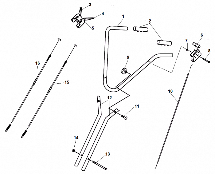 2 РУЧКА - ТРОС ГАЗА КУЛЬТИВАТОР CHAMPION BC6612H