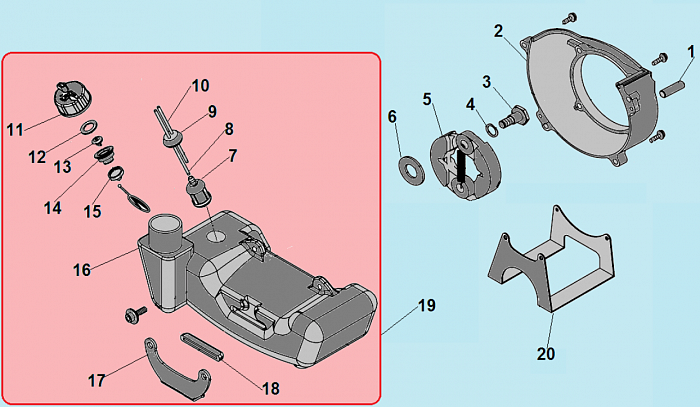 5 СЦЕПЛЕНИЕ - БАК ТОПЛИВНЫЙ МОТОКУЛЬТИВАТОР CHAMPION GC252