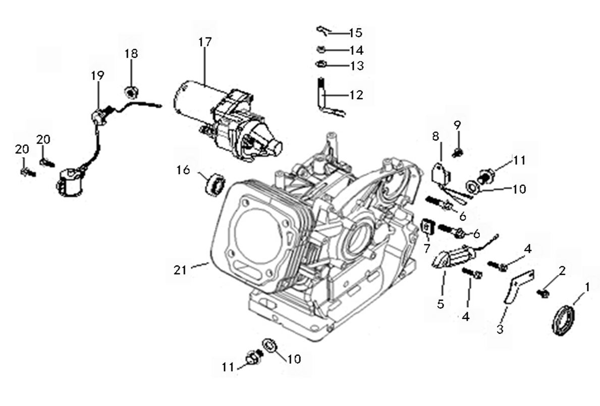 ЗАПЧАСТИ ДЛЯ ГЕНЕРАТОРА БЕНЗИНОВОГО ELITECH СГБ 6500Р (КАРТЕР)