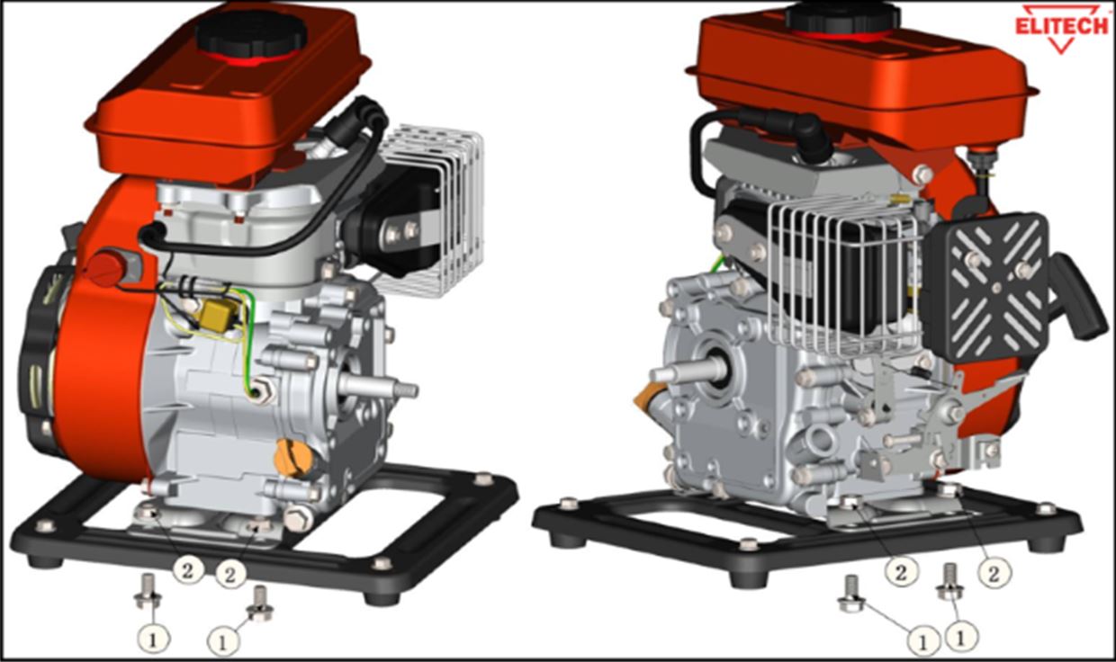 ЗАПЧАСТИ ДЛЯ МОТОПОМПЫ БЕНЗИНОВОЙ ELITECH МБ 210 Д 40 (ДВИГАТЕЛЬ В СБОРЕ)